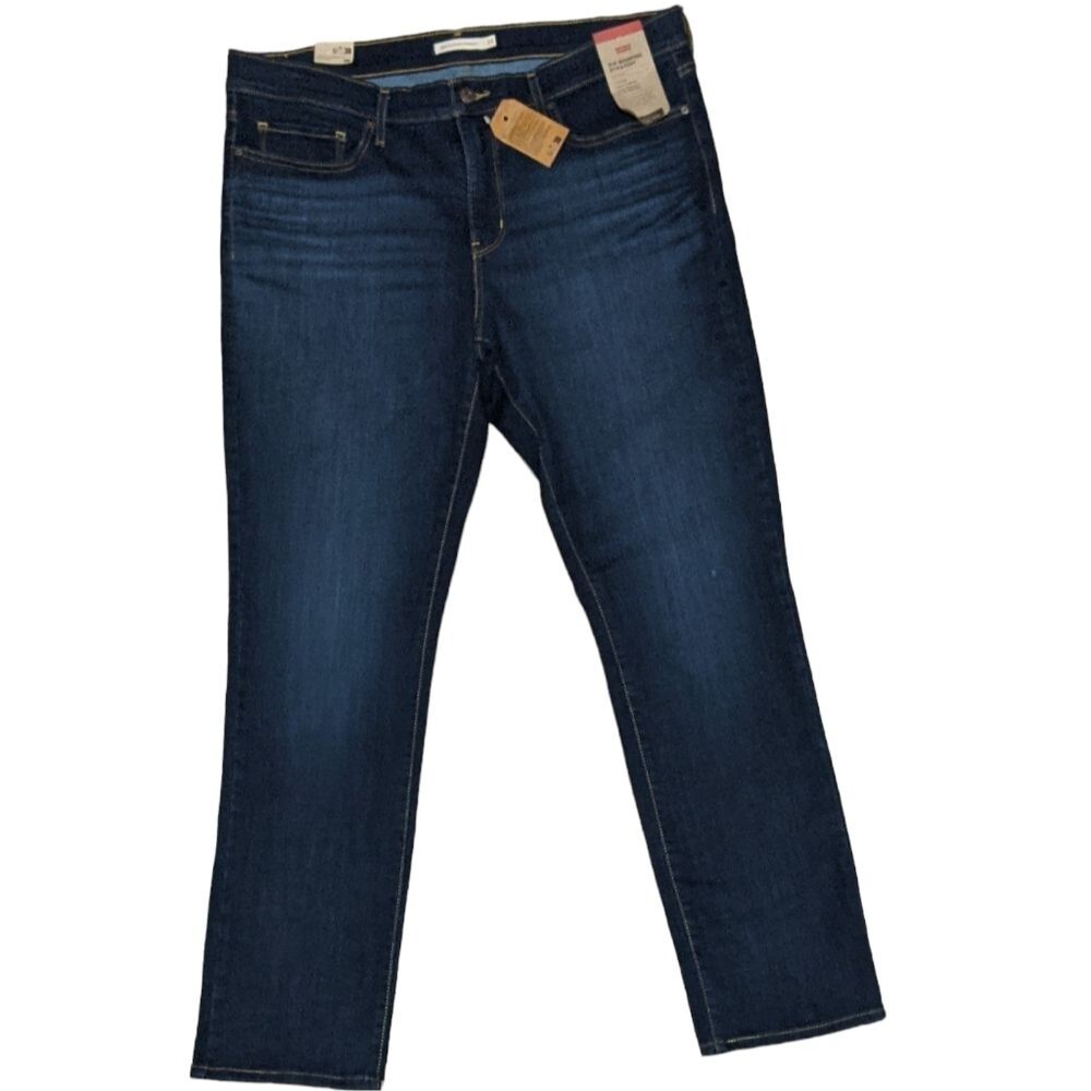NEW Levi's 314 Shaping straight mid rise tummy slimming cotton blend jeans 34X32